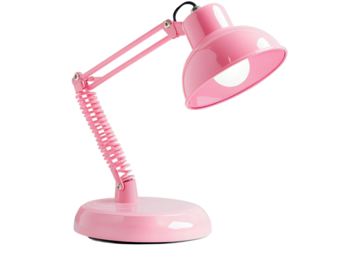 Isolated Pink Flexible Desk Lamp