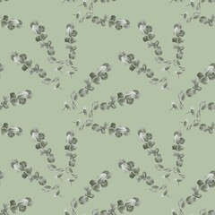 Delicate Watercolor Eucalyptus Branch Pattern