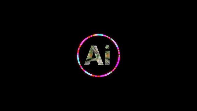 Ai text in colourfull circle