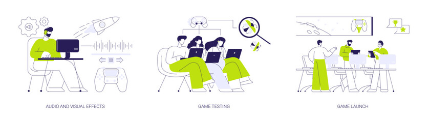 Game development abstract concept vector illustrations.