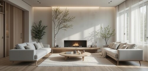  A Minimalist Living Room Embracing Nordic Design and Connection with Nature