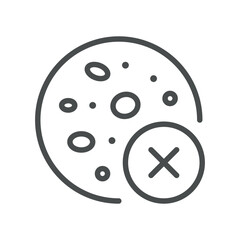 Abnormal Blood Cell Icon. Thin Line Illustration of Irregular Blood Cells Under Microscope, Indicating Infection, Disease, and Hematological Analysis. Perfect for Medical and Laboratory Applications
