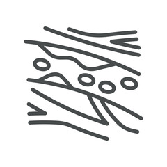 Atherosclerosis Icon. Thin Line Representation of Plaque Buildup in Blood Vessels, Highlighting Cardiovascular Disease, Cholesterol, and Circulatory Health. Isolated Vector Concept
