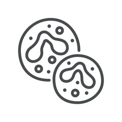 Eosinophils Icon. Simple Line Illustration of Eosinophil Cells Indicating Immune Response and Allergy Detection. Suitable for Medical and Laboratory Applications
