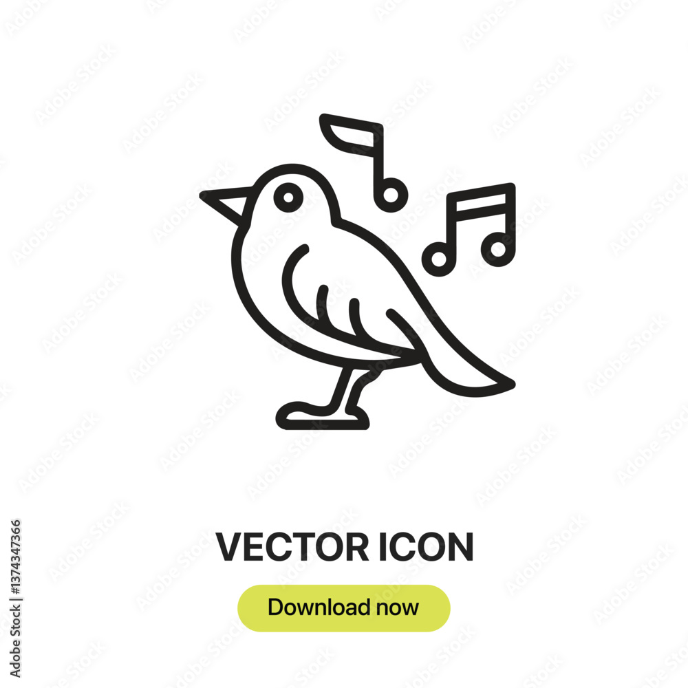 Fototapete bird icon vector. linear-style sign for mobile concept and web design. bird symbol illustration. pix