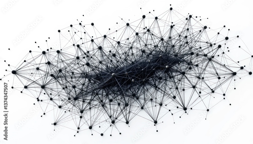 Aufkleber dynamic network visualization abstract art digital design minimalist environment aerial view concept