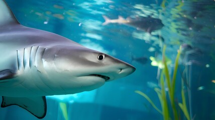 Obraz premium Shark swimming underwater