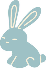 Easter bunny cute character in flat style