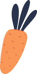 Easter Carrot Funny Cute Flat Style Icon