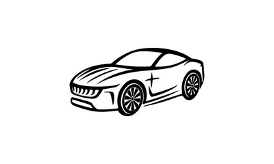 A silhouette Car icon Vector illustration