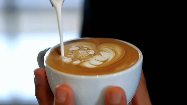 latte art, making coffee