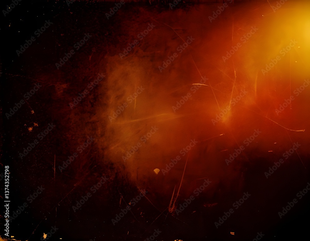 Poster abstract red background with lines and fractal patterns in a futuristic design