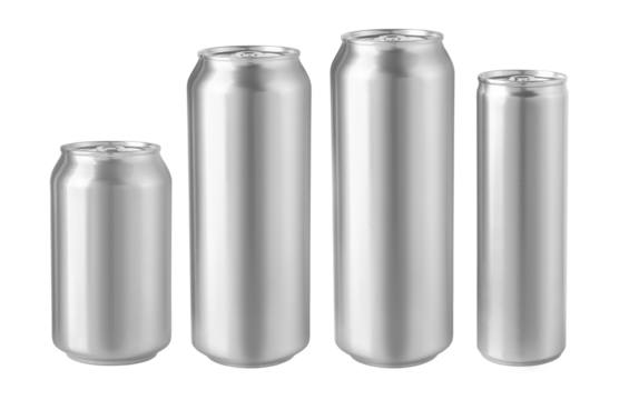 Aluminum slim cans isolated