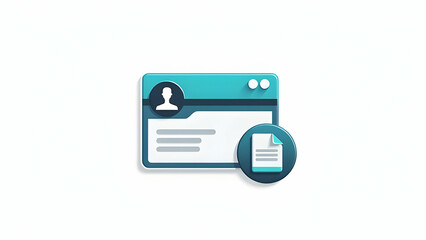 Fototapeta premium Contact Import vCard: Digital Card Input File Icon 