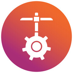 Automation Mining Gradient Circle Icon, Automation Mining Icon | Smart Mining, AI & Robotics Vector Icon