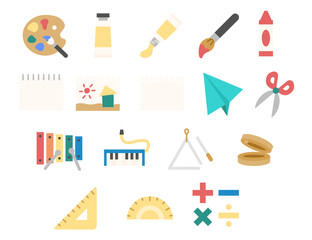 School life icon set. School Subject Icon.