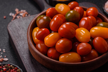 Tomatoes of different colors as a vegetable meal
