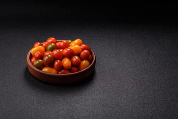 Tomatoes of different colors as a vegetable meal