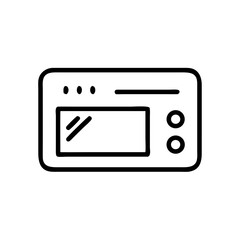 Obraz premium Kitchen oven icon in line art style on a clear background 