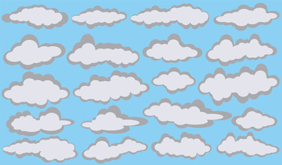 cartoon stratus cloud illustration design,comulus blue background,vector