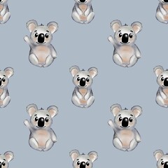 Colorful koala pattern design suitable for various fabric and wallpaper applications