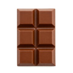 closeup of chocolate bar on white background