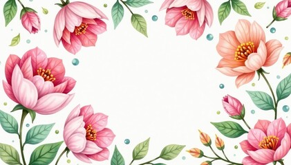 Fototapeta premium Delicate watercolor floral pattern with soft pastel tones, elegant, seamless