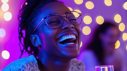 Laughing Teammates Enjoying a Seminar in a Modern Office Setting