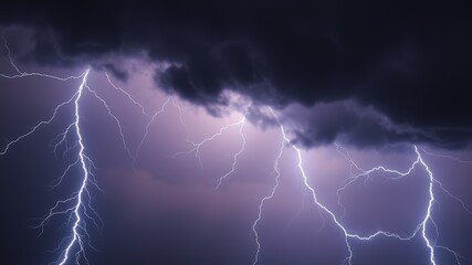 Dramatic Thunder PNG Image with Room for Text