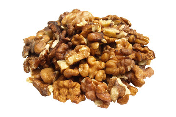 Walnuts isolated on white background