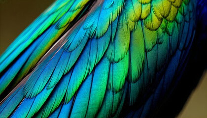 Obraz premium Close-up of Vibrant and Colorful Bird Feathers