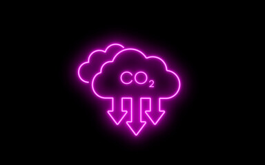 Co2, Neon Carbon Dioxide Icon. Carbon Dioxide sign.