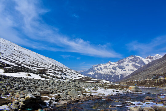 Sikkim Zero Point also known as Yume Samdong, is a high-altitude meadow. Th place e noted for its stunning views of snow-capped mountains and famous travel destination in India .