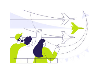 Air show abstract concept vector illustration.
