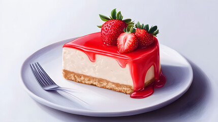 Strawberry Bliss: A Perfect Cheesecake Moment