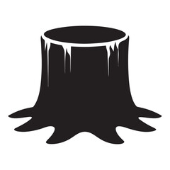 Tree stump black silhouette vector, Tree stump icon on white background