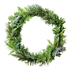 Greenery Wreath: A captivating ring of fresh foliage, meticulously arranged to showcase a harmonious blend of textures and hues, creating a vibrant piece of natural art.