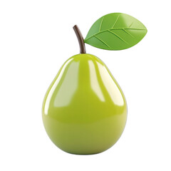 3D icon of Avocado isolated on transparency background