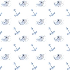 Colorful shark pattern in watercolor design for fabric, wallpaper, and packaging