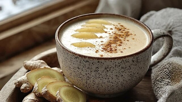 adrak chai with ginger slices video indian tea