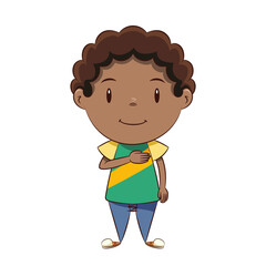 Obraz premium Black child Pledge of Allegiance, hand on chest