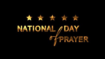 Gold national day of prayer text suitable for religious events, social media posts, flyers, banners, posters, church bulletins, websites. - Powered by Adobe