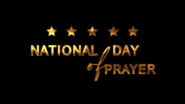 Gold national day of prayer text suitable for religious events, social media posts, flyers, banners, posters, church bulletins, websites.