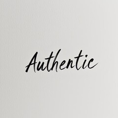 The word 'Authentic' written in elegant black calligraphy on a textured background.