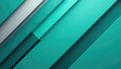 Obraz premium Geometric abstract wallpaper, bold teal and gray lines, stylish, design, contemporary