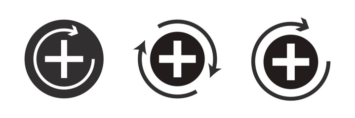 Recovery icon black white vector outline