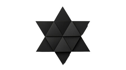 Black Star of David, 3D abstract, cut out transparent