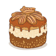 chocolate cake isolated on white