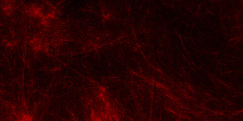 red abstract background. textured canvas with rough brush strokes and faded spots. broken and cracked surface with dark streaks and splatters. grungy worn fabric with frayed and torn patches.