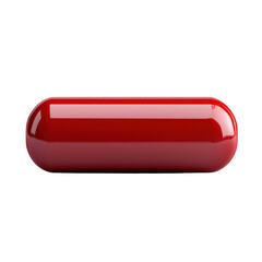 Red capsule on a black background, glossy finish.